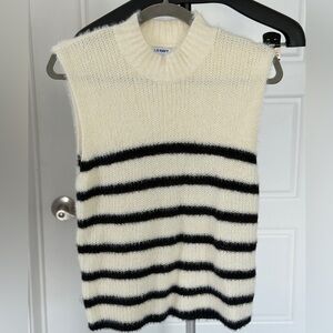 Old Navy Women’s Striped Sweater Vest - Black and White